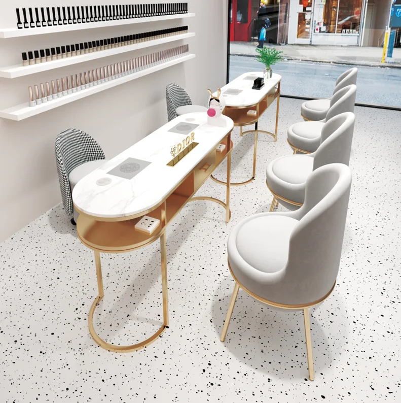 Best Selling Nail Salon Furniture Nail Table Display Furniture Nail Bar For Shopping Store