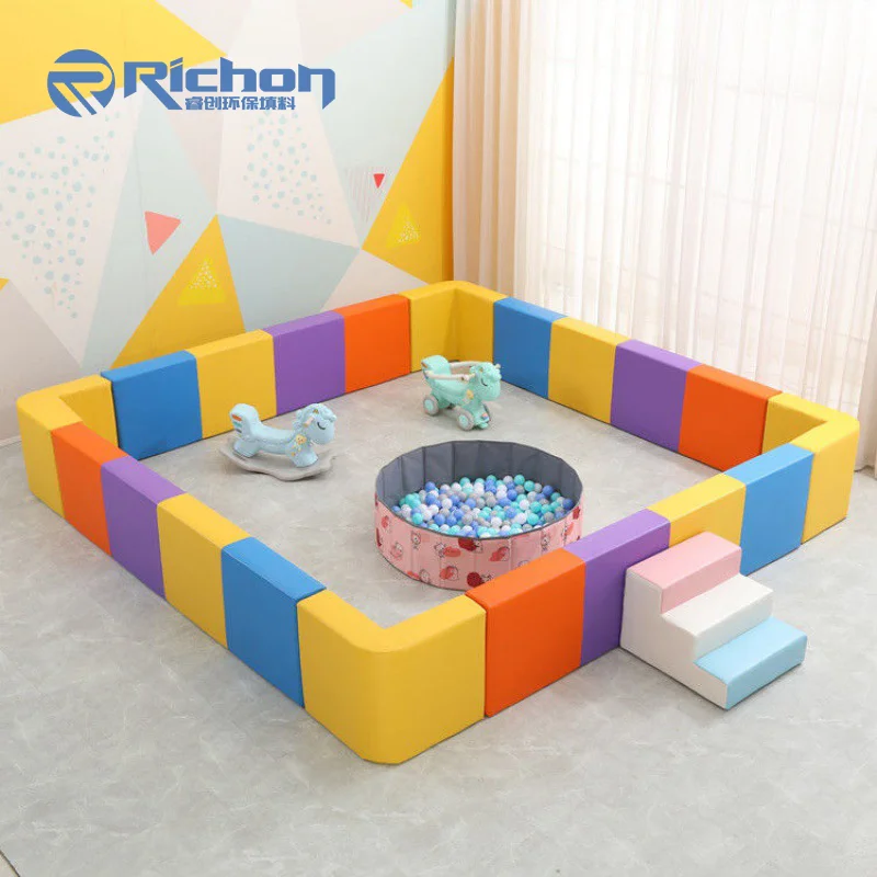 Kid Party Rental Equipment Big Round Foam Large Commercial Circle Toddler White Soft Play Ball Pit With Slide