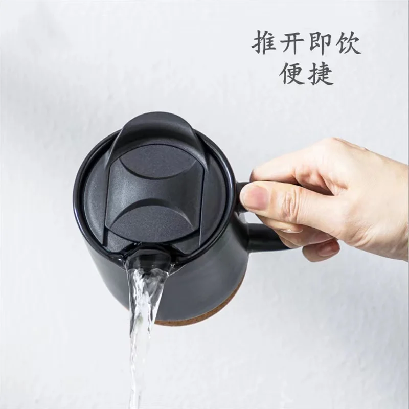 custom wholesale high quality handmade digital printed ceramic glazed enamel pipe mug warmer cappuccino coffee tea mug with lid