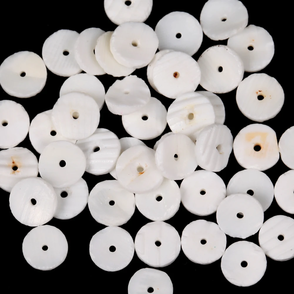 Factory Price Natural White Shell Mother Of Pearl Seashell Round Shape Spacer Beads For Jewelry Making DIY Bracelet Necklace