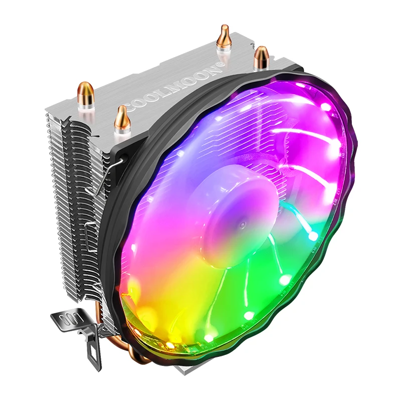 Радиатор COOLMOON X200 для процессора PWM 4PIN 3PIN, 2 тепловых трубки, 123 мм, медный кулер для процессора
