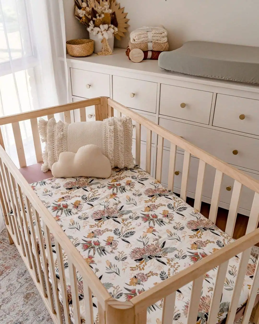 2023 Boho Safari Accept Custom 100% Cotton Cot Baby Bed Sheets Fitted Toddler Crib Sheet crib sheets baby fitted