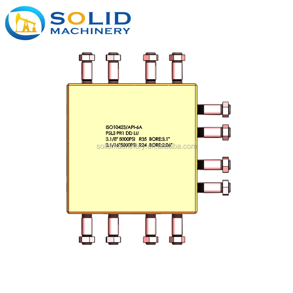 API 6A wellhead 3 way block tee flange