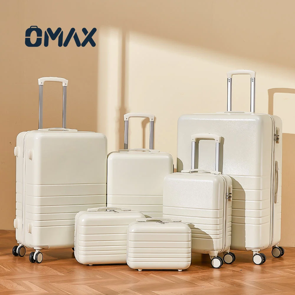 OMAX Suitcase Bag Factory Price High Quality 12/14/16/20/24/28inch Travel Trolley Suitcase 6PCS ABS PC Carry on Luggage Sets