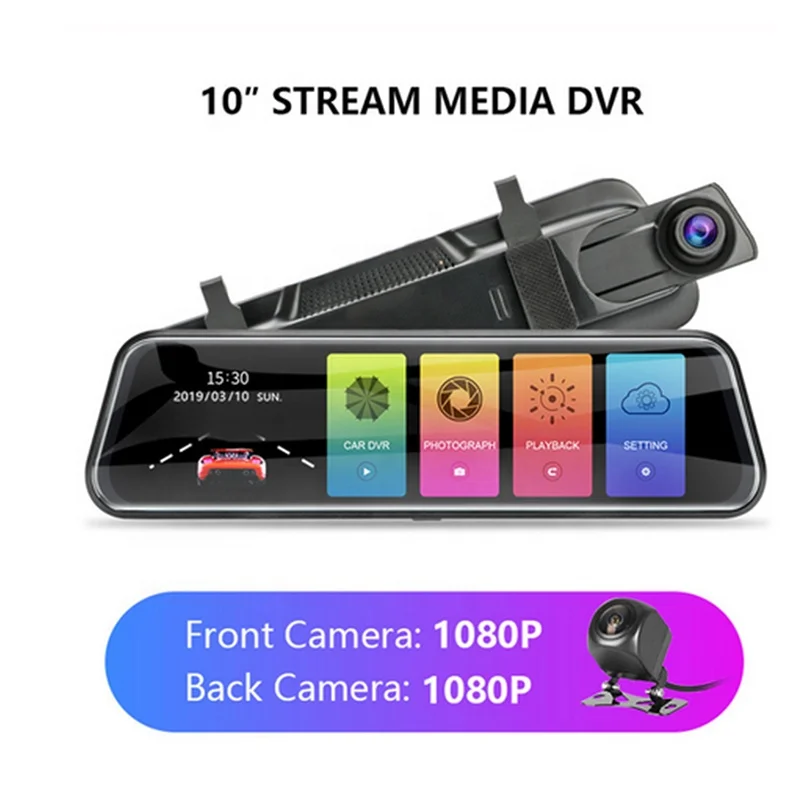 GT800 Full HD 1080P dash camera Car DVR mirror G-sensor motion detection rear mirror dash camera