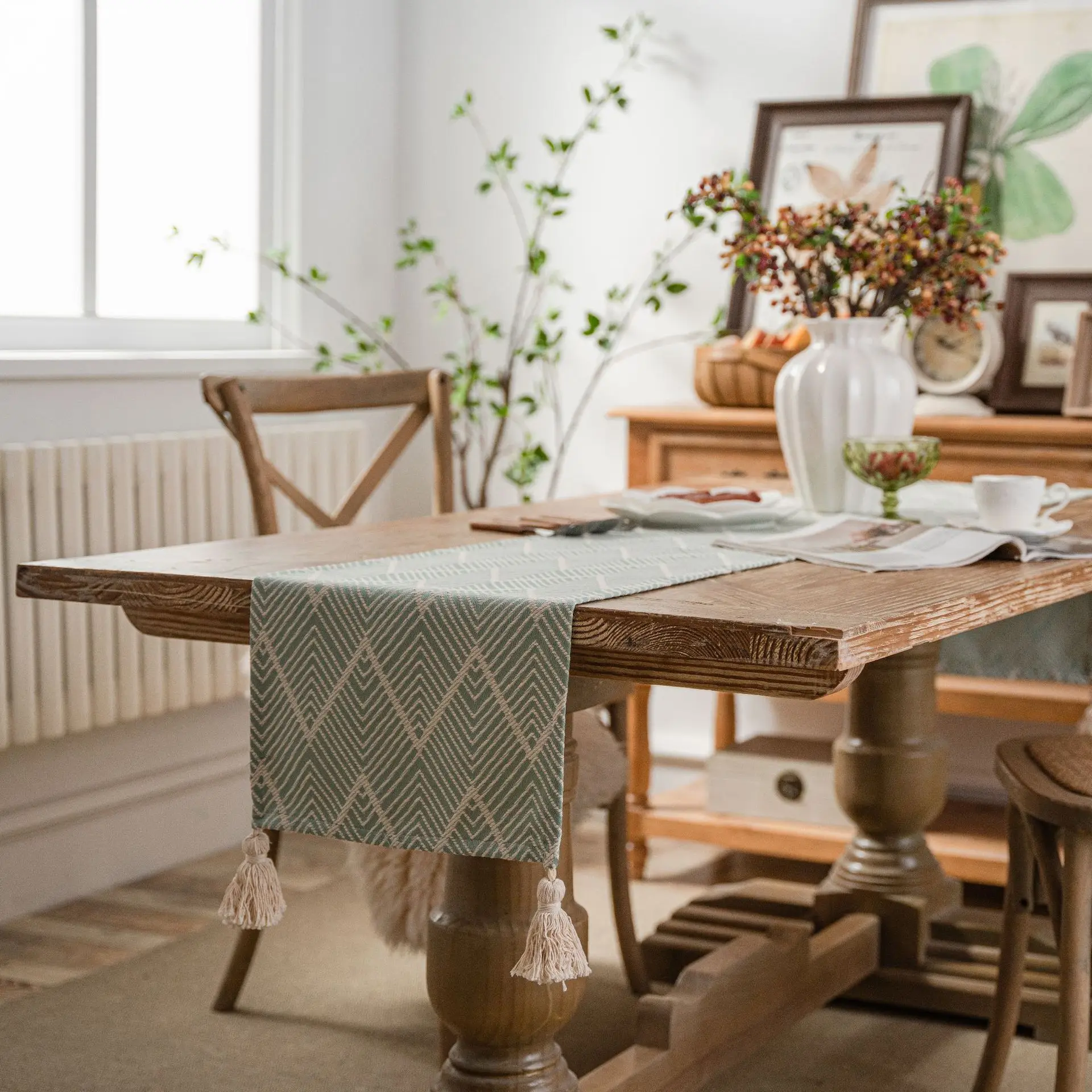 Geometric Luxury Dining Table Runners Factory Direct Sale Boho Table Runner Macrame