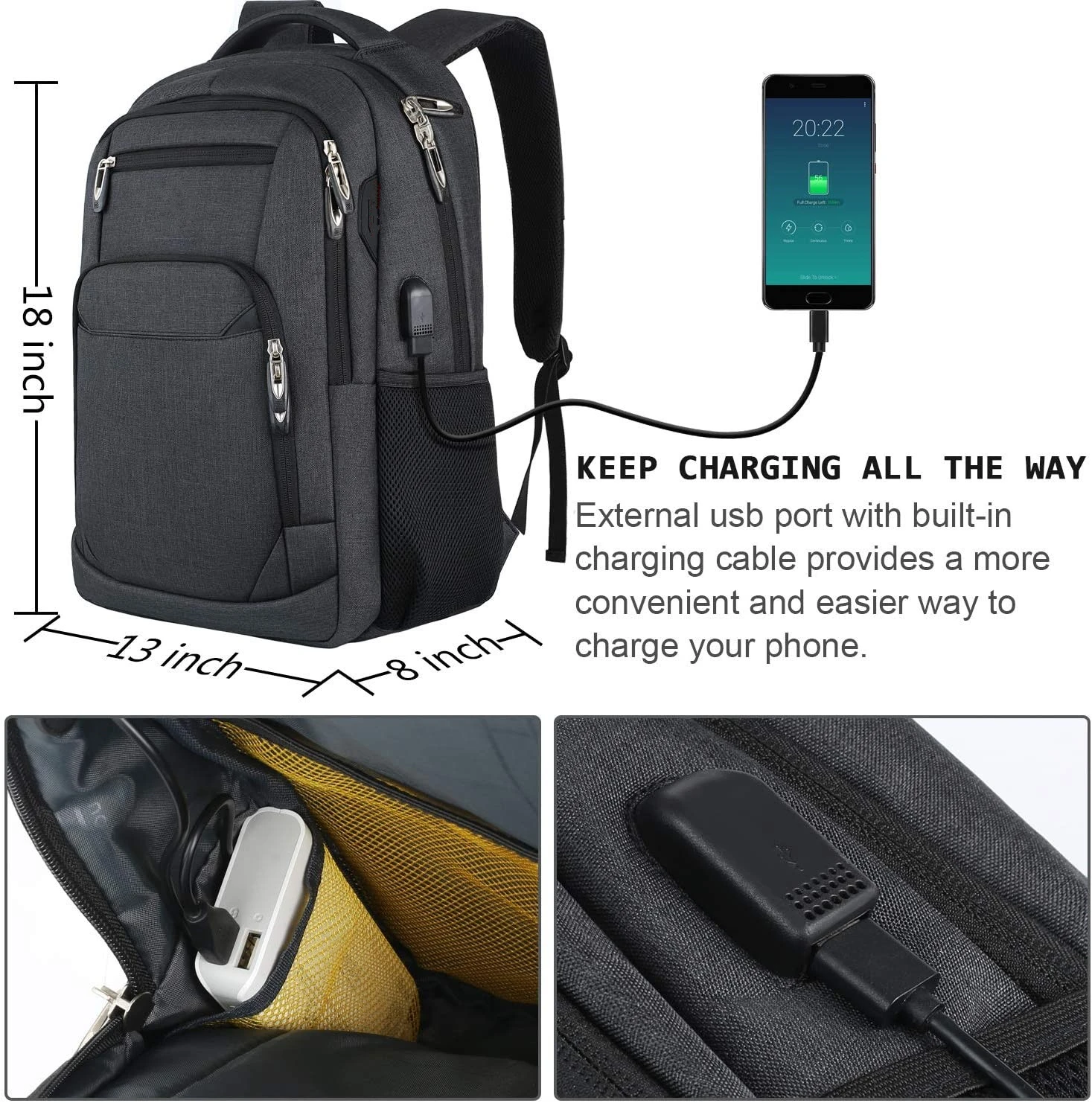 FREE SAMPLE Travel Laptop Backpack, Business Anti Theft Slim Durable Laptops Backpack,Water Resistant School Computer Bag