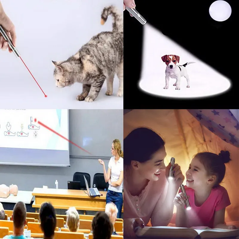 Multicolor Laser Pointer Funny Cat Light Set Portable Pet Products Cat Laser Toy  USB Rechargeable Pet Laser Pointer For Cats