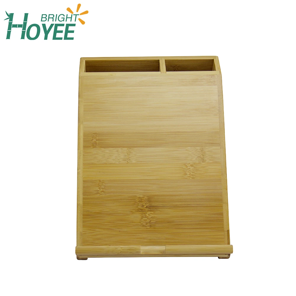 Портативный настольный офисный бамбуковый Настольный органайзер, держатель для ручек и книг с выдвижным ящиком