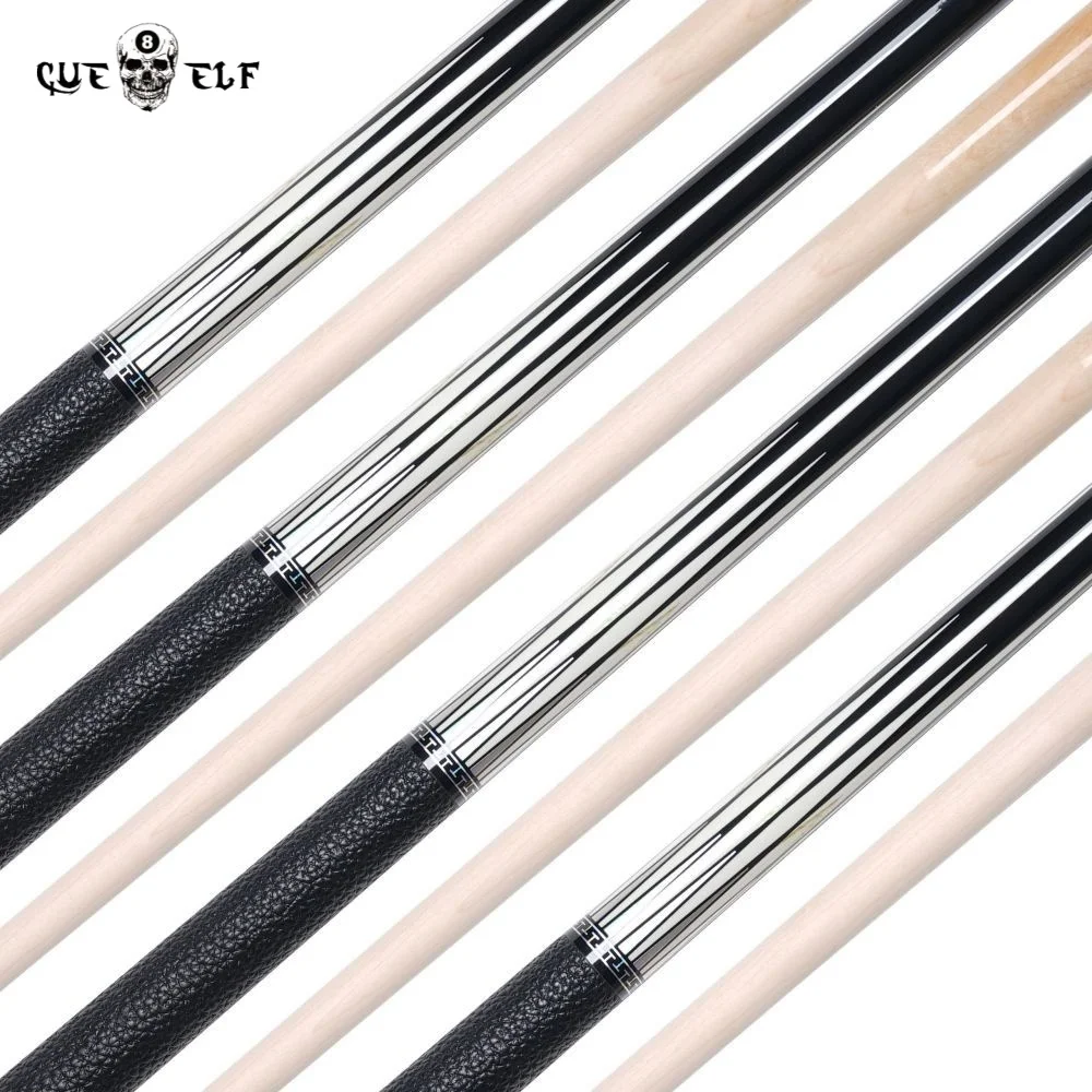 CUEELF Billiard Cue Stick Pool Firm Real Leather Warp 1/2 Hard Maple Wood Shaft 12.5mm Tip Size Radial Joint 58 Inches