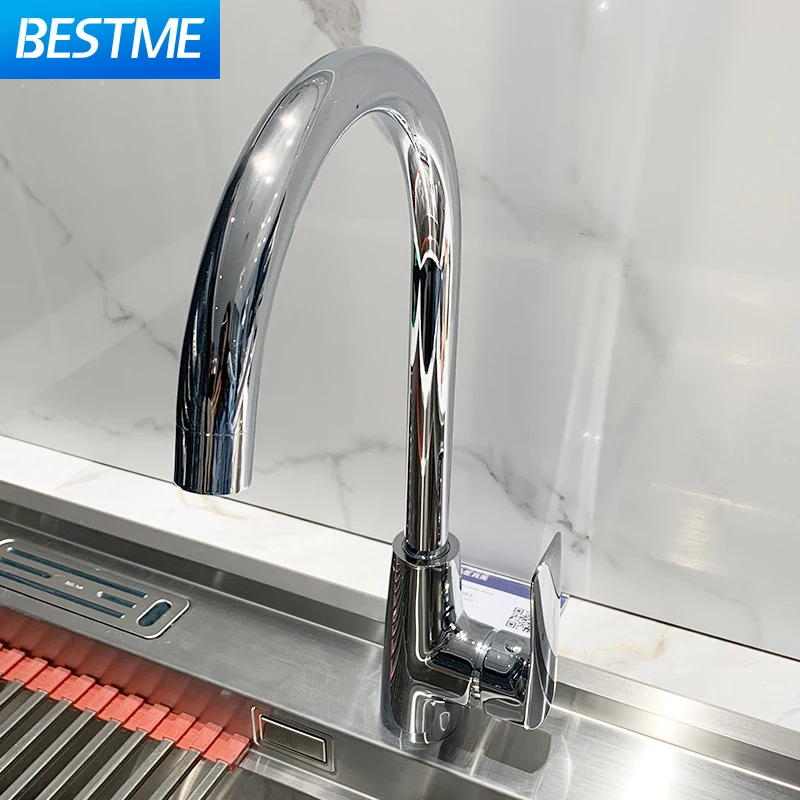 Brass Chrome Plated Single Lever Mixers Tap Hot Cold Water