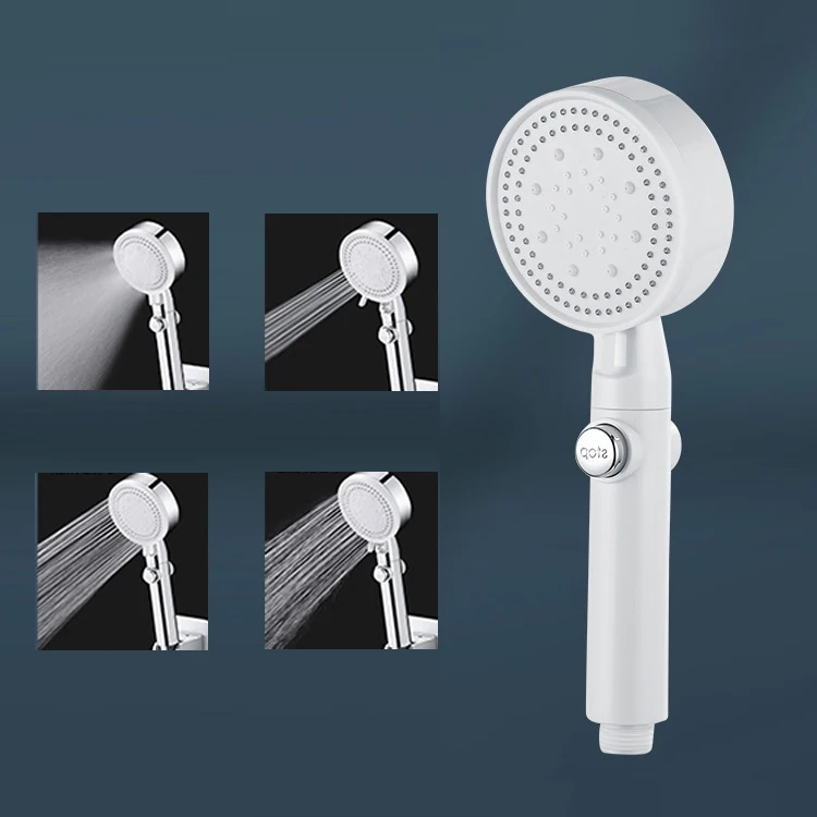 High Pressure Rainfall Chromed ABS Plastic Handheld Shower Head with On Off Switch Button