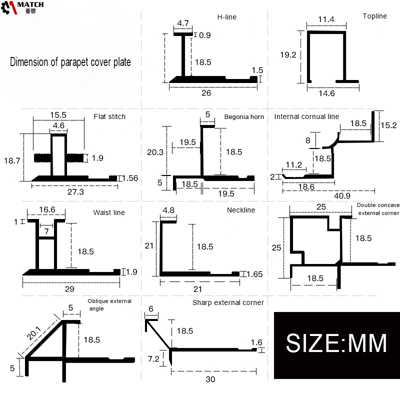 Aluminum accepts small orders Aluminum interior corner tile decorative wallboard decorative metal strip