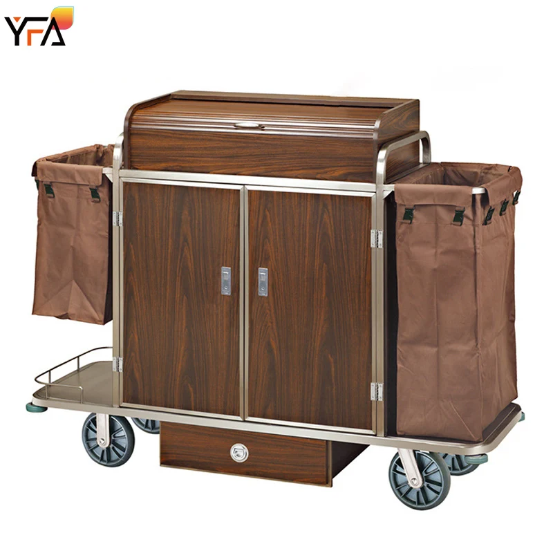 Hotel Cleaning Equipment Housekeeping Trolley Cart Janitorial Supplies Heavy Duty Cleaning Service Cart