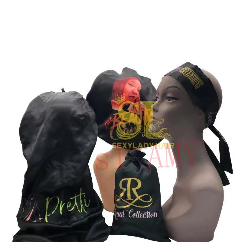 bundle hair packaging bags Hair Extension Silk Drawstring Bag Satin Bags With Tassel with Logo