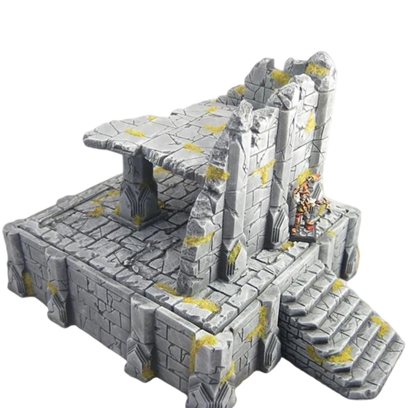Custom fanfasy game 3D printed resin wargaming scenery ruined ancient temple scatter terrain miniature