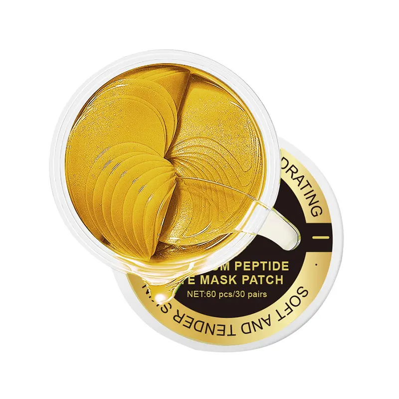 Private Label Dark Circle Collagen Moisturizing Eye Mask 24K Peptide Golden Seaweed Whitening Eye Patches