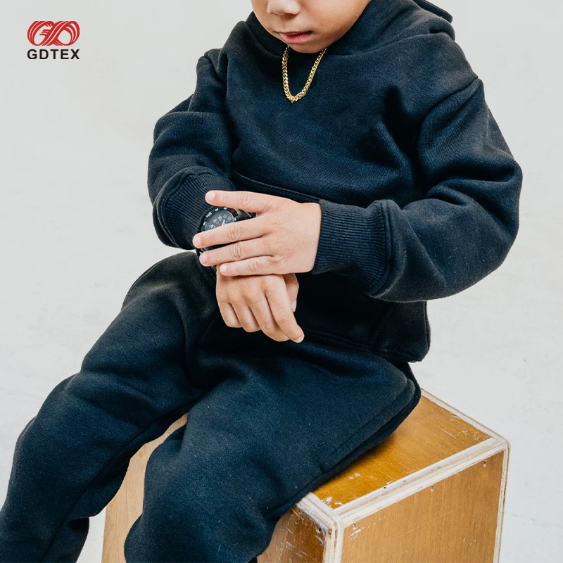 GDTEX Custom Negotiable Price Custom Streetwear Oversize pullover hoodie and matching jogger sweatpants Kid Hoodie jogger Set