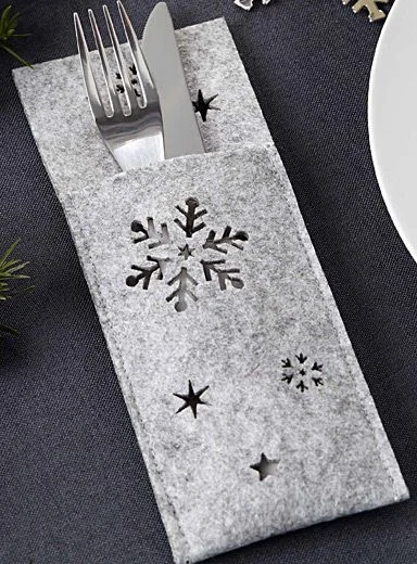 Eco-friendly material felt placemats with cutlery bag and coaster