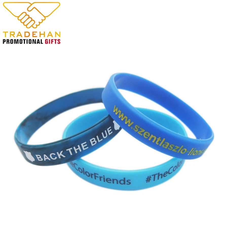 Wholesale cheap price customized printing logo hand silicon bracelet with logo