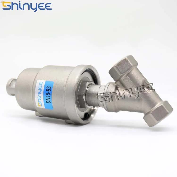 SHINYEEPNEUMATIC most popular DN15-B15/DN15-B13/DN15-B5 solenoid valved steam pneumatic piston operated globe valves