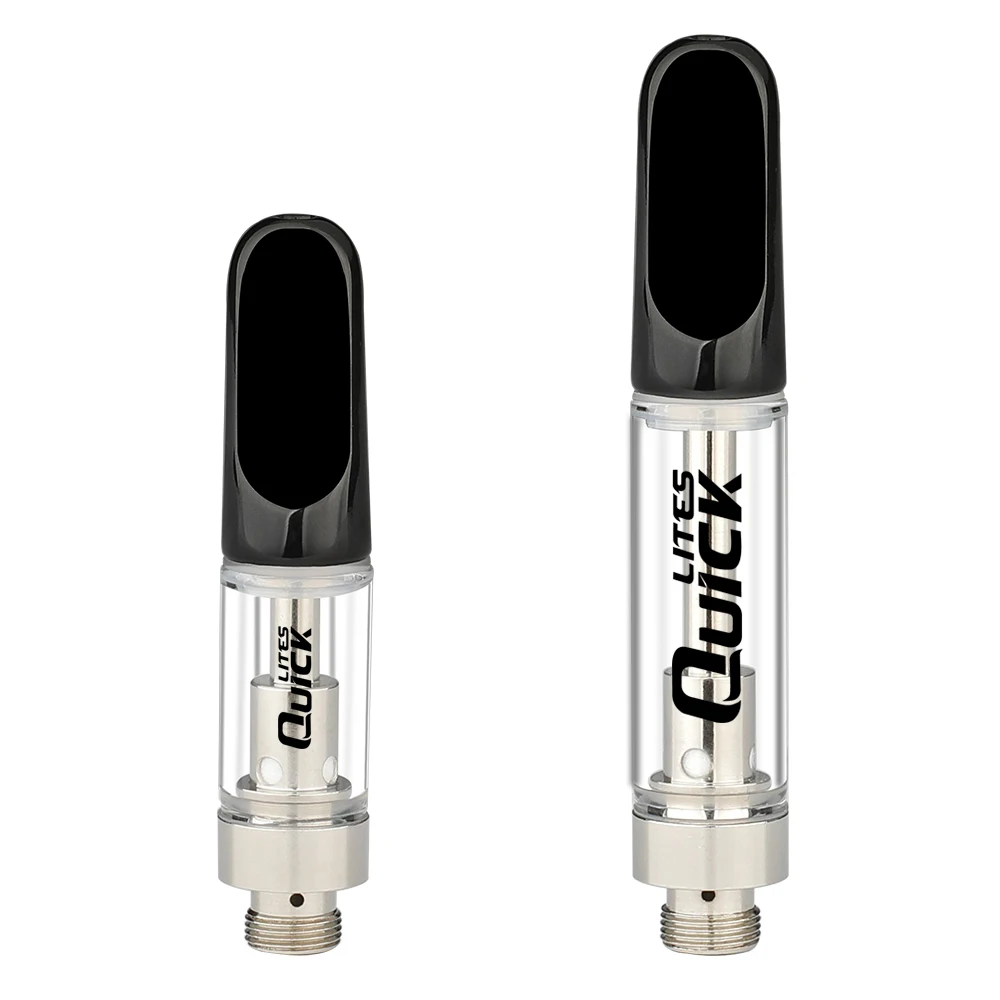 
gold CBD cartridge for cbd oil or thick oil with gold flat mouthpiece 