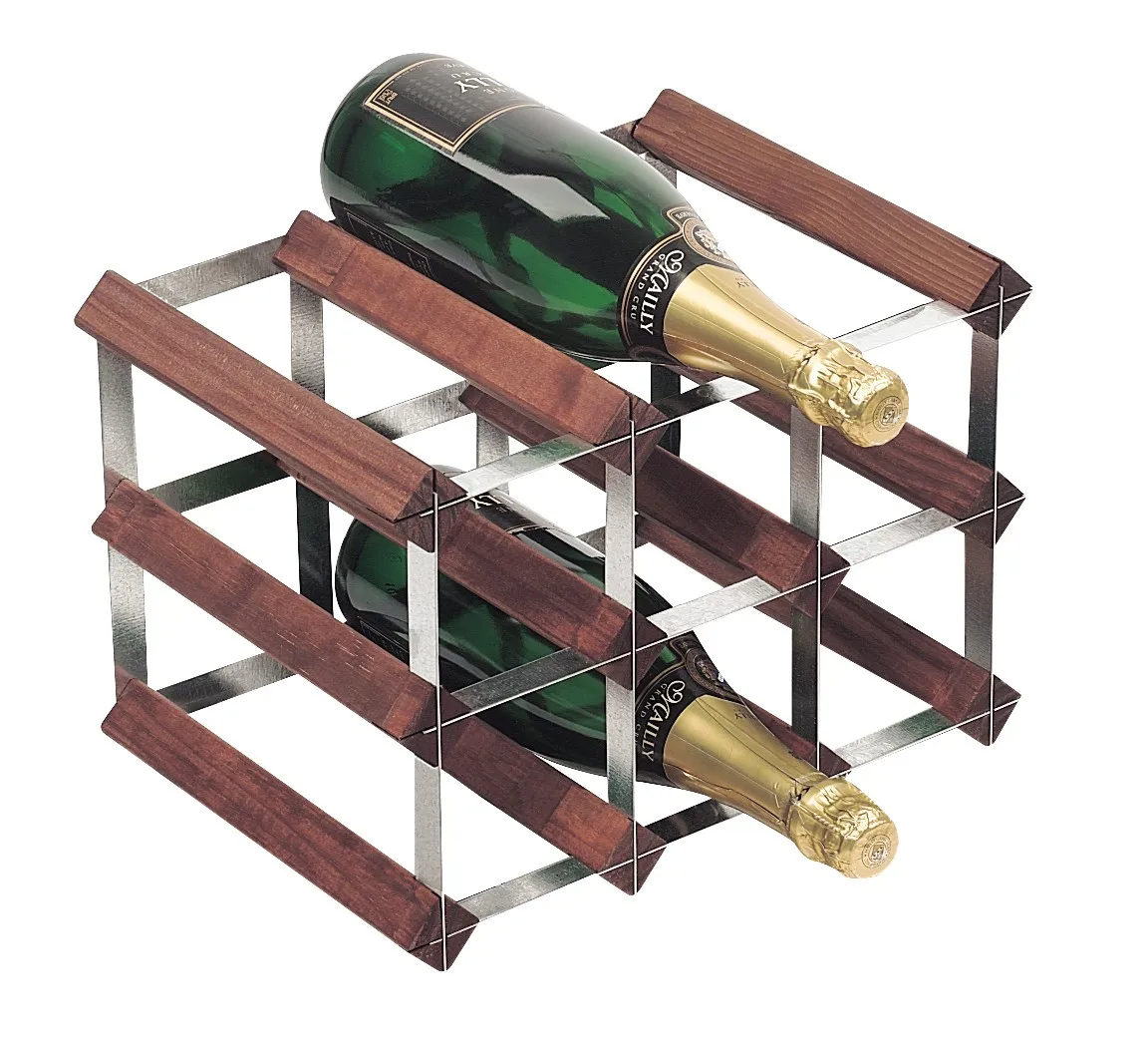 Fcactory Price Creative Logo Custom Countertop Barrel Bottle Grid Cabinet Solid Wood Wine Rack