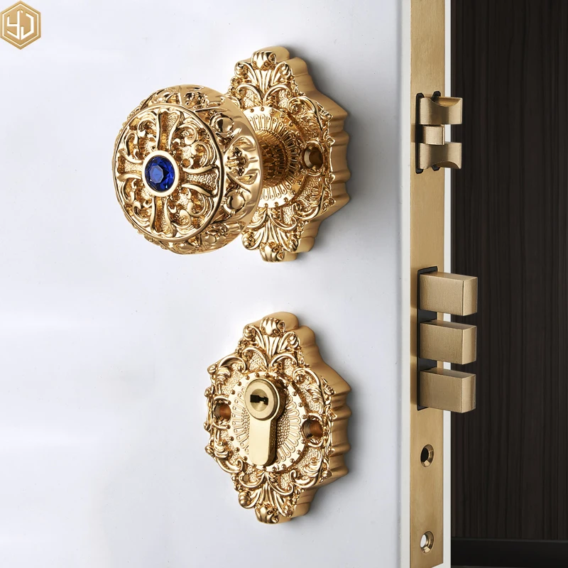 All Copper Silent Pure European Villa Solid Wood Bedroom Door Lock Indoor Universal Lock