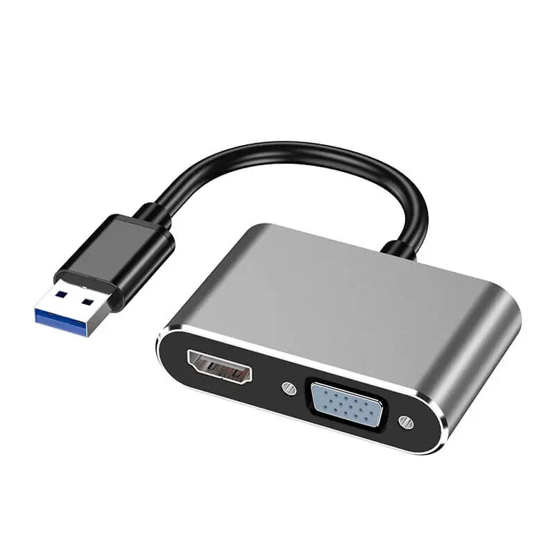Адаптер farsins USB 3 0 для HDMI 4k female VGA 2 в 1 hub