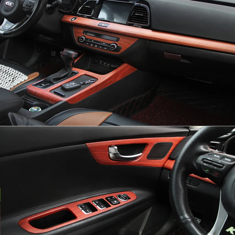 High Glossy Wood Grain Vinyl Sticker Decal Car Internal Wraps Self Adhesive DIY Film Waterproof Wrap Roll