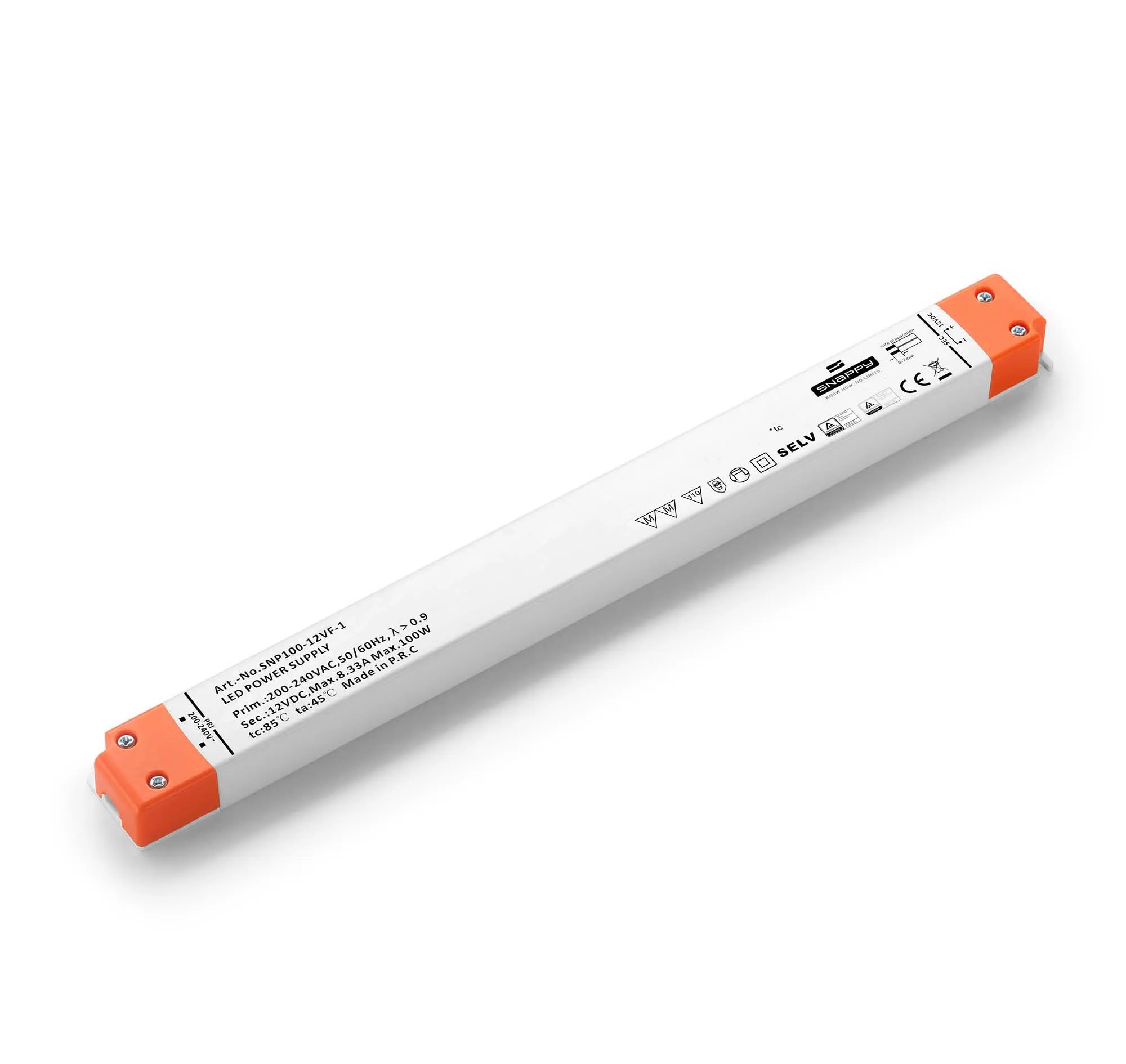 SNP100-12VF-1 RTS Input 200-240VAC 100W output 12V IP20 linertype CV LED Driver for lighting box 12v  listed led driver
