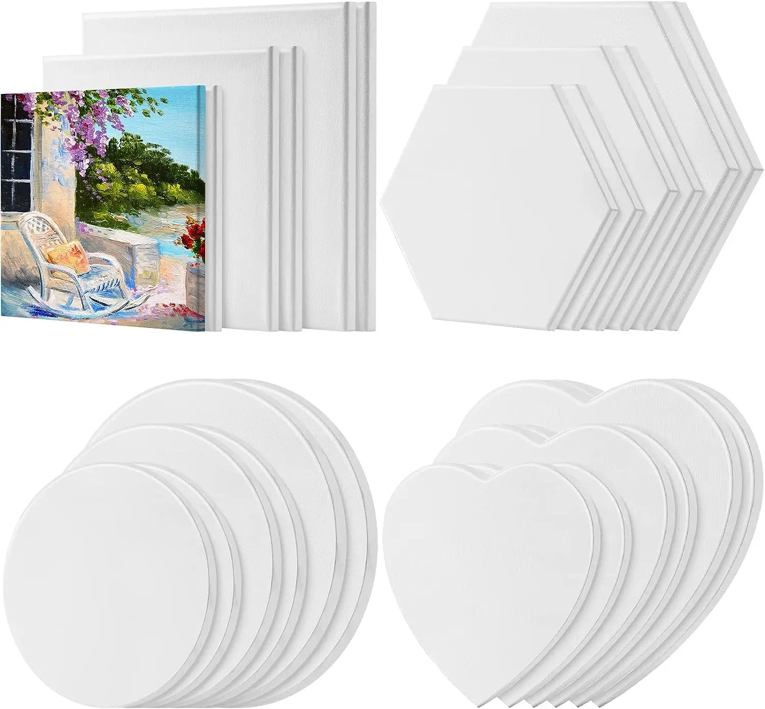 square round hexagon heart canvas panel sizes paintings canvas board canvas panel board