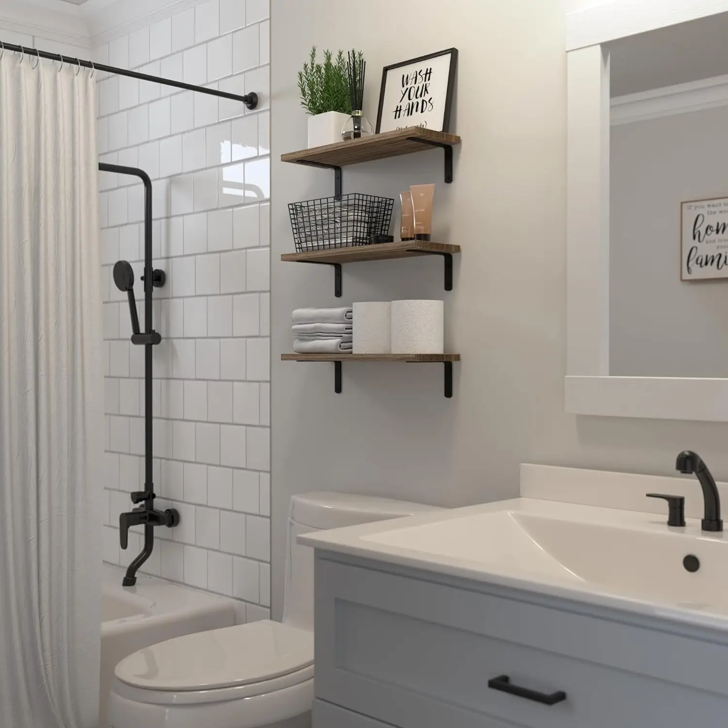 Wooden Wall Racks - Sturdy & Attractive Shelving for Your Home Decor - Easy to Install Wooden Wall Shelf