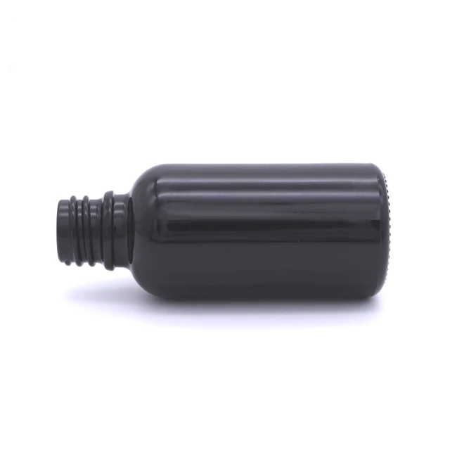 30ml Black Glass Dropper Bottle with White Silver Pipette