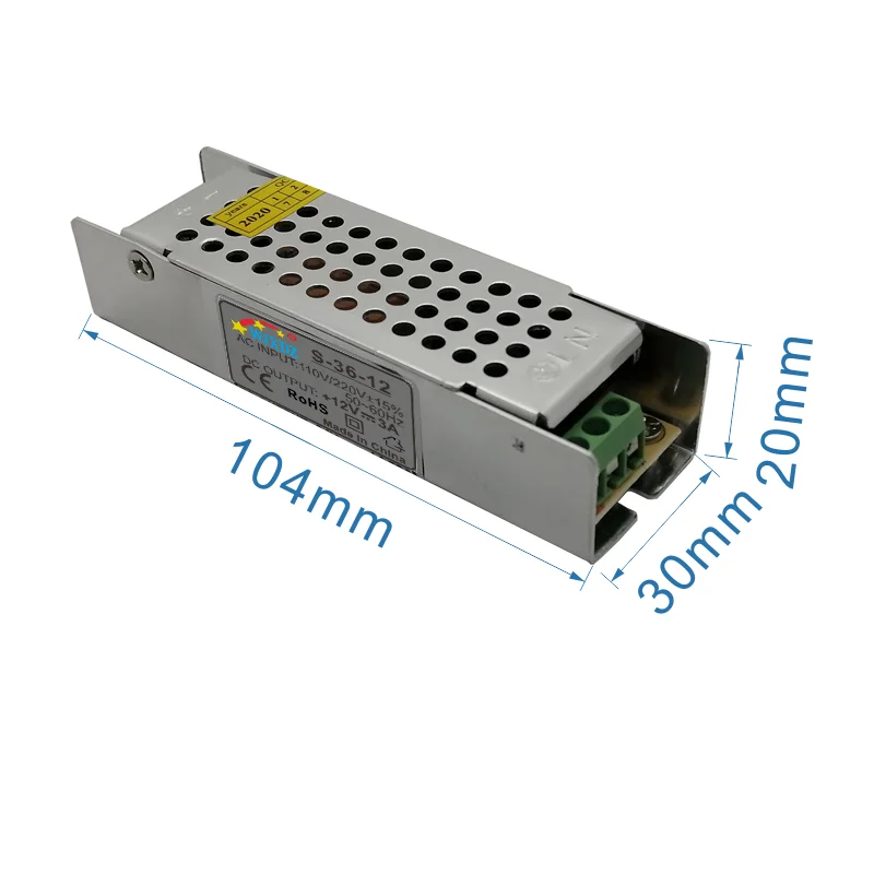 Ultra small and slim power supply 12V 36W led power supply 220V ac to dc 3A 12V LED driver