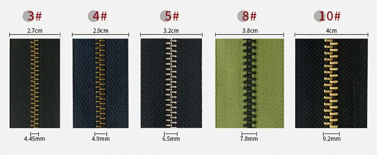 Custom Size Garment Accessories Clothing Bag Sewing Multi Color Open End Metal Brass Zippers Zippers for Clothes Accept Custom
