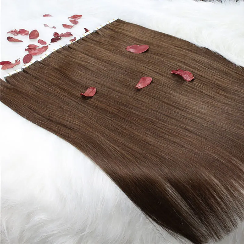 Оптовая продажа, 100% человеческие волосы Remy, лента для наращивания, невидимая Двусторонняя лента для волос