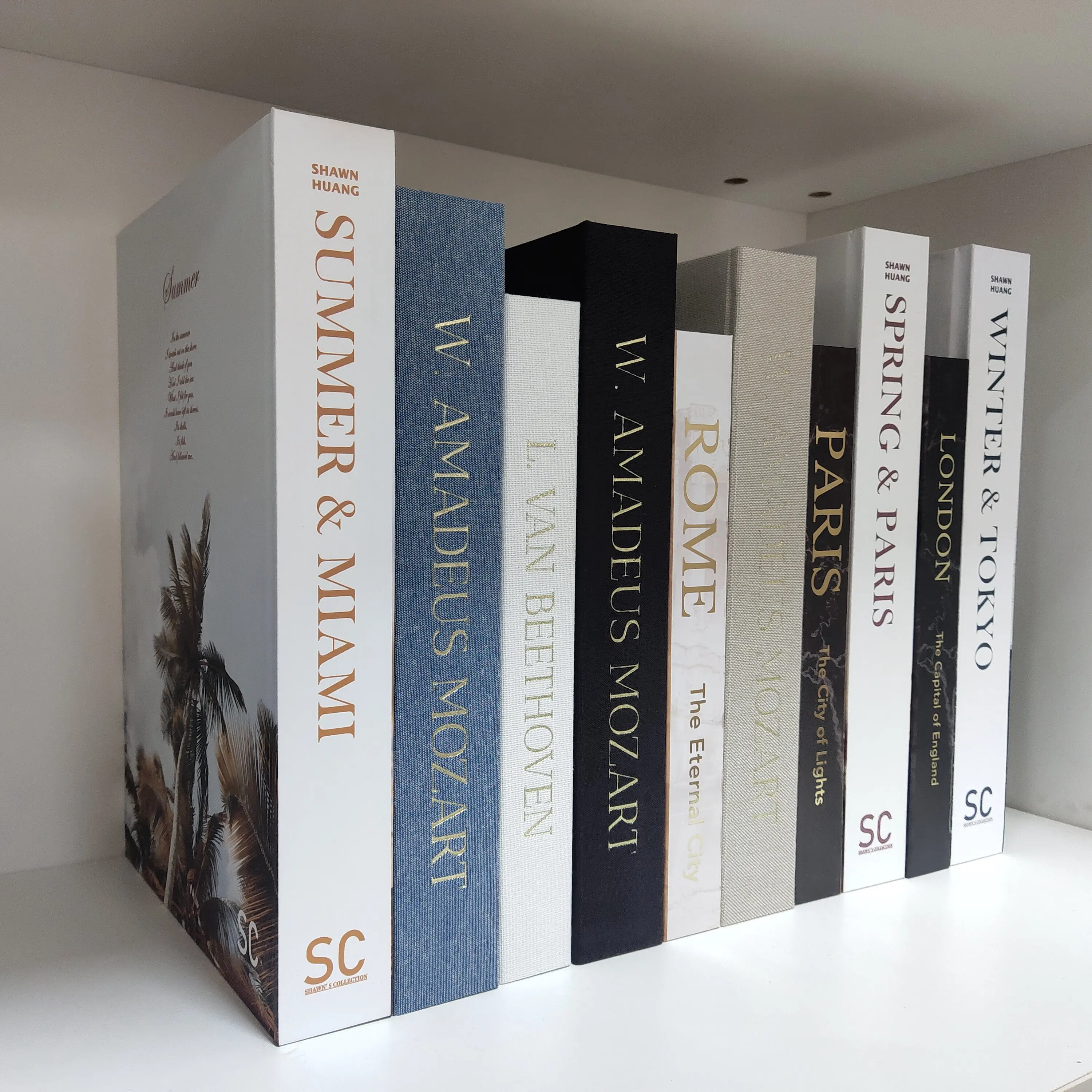 Decorative Books Customized Printed logo Hardcover Decorative Books Faux Books for Display NO PAGES