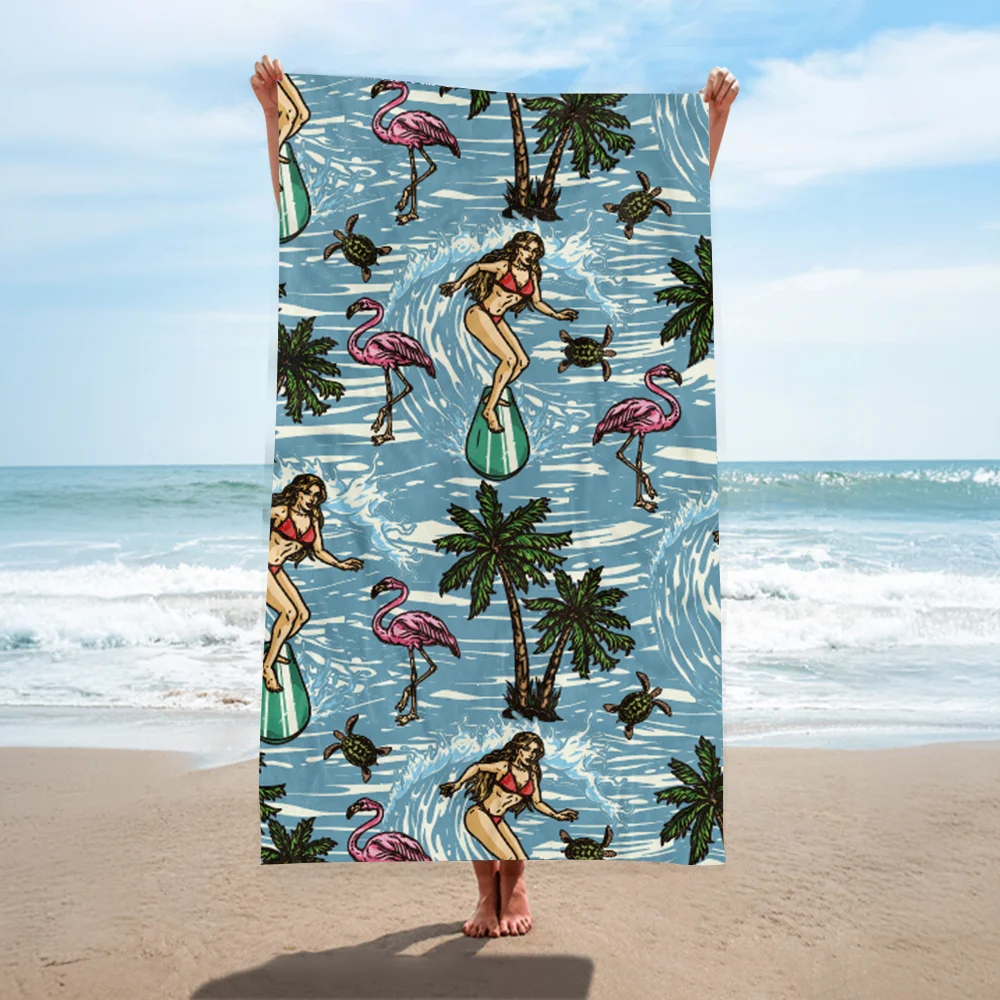 Custom Print Hawaii Swim Oversized Bulk Wholesale Large Digital Printed Quick Dry Luxury Microfiber Beach Towel