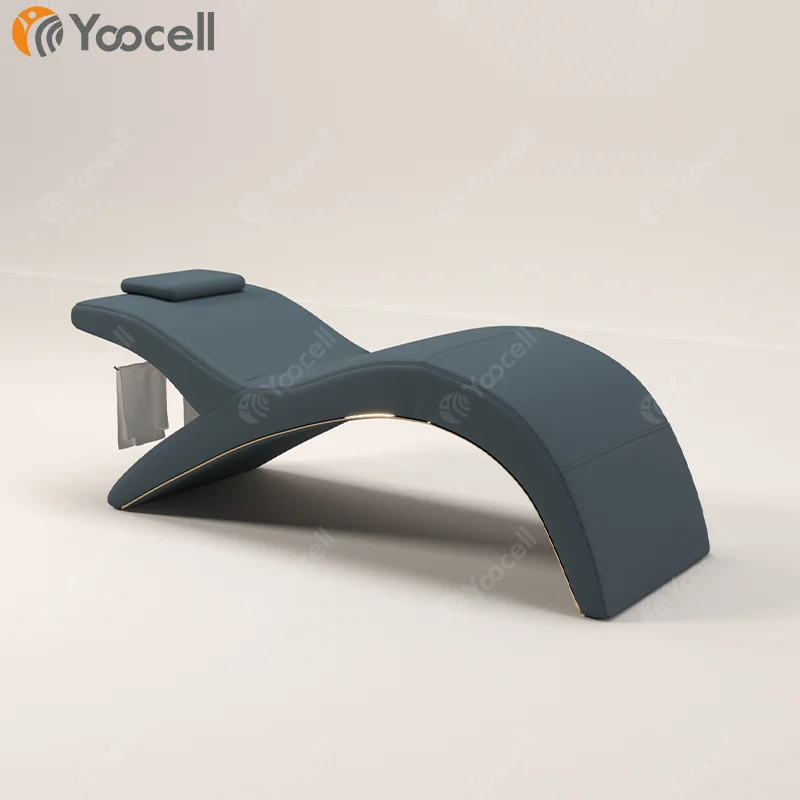 Yoocell 2024 new salon furniture facial bed beauty salon massage table curved lash bed eyelash spa beauty bed