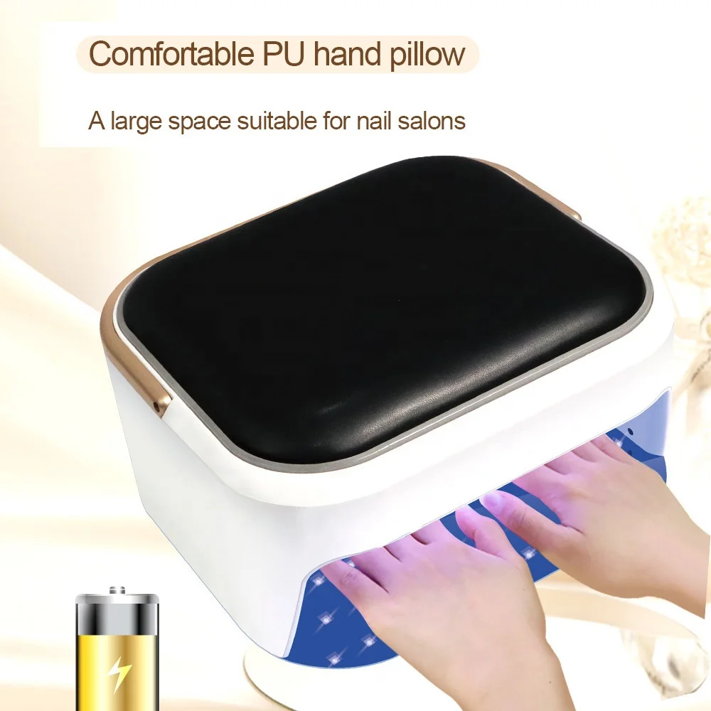 2 In 1 Hand Pillow Curing Uv Gel Light Lamps 218w Portable Cordless Professional Rechargeable Uv Led Nail Lamp For Nails