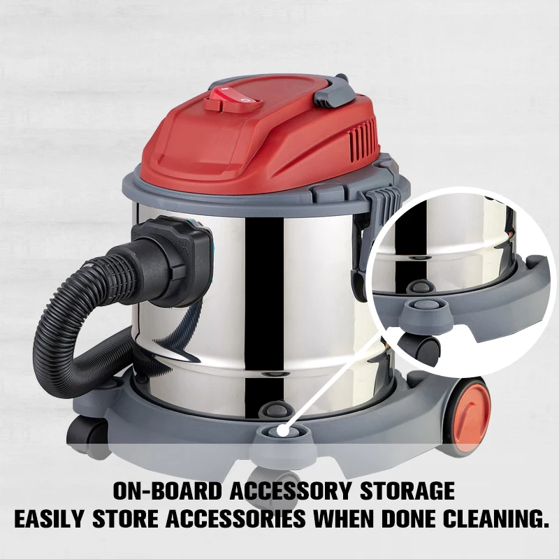 JIENUO 15L 1200W Stainless Steel Tank Portable Vacuum Cleaner for Car Wash, Carpet, Floor Care Aspiradora Vacuum Cleaners
