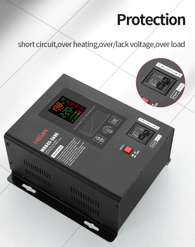AVR 3KVA 45/60/90V-280V Ultra Super Low Voltage 220V Wall Mounted Power AC Relay Automatic Voltage Regulators Stabilizers
