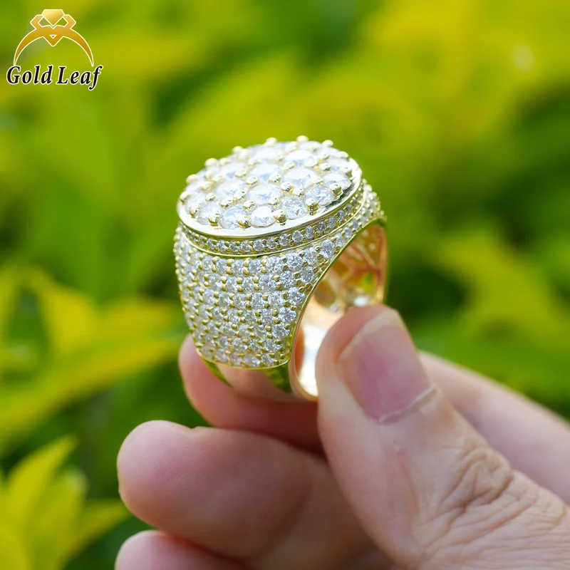 Goldleaf горячая Распродажа лабораторный Выращенный Рубин 925 стерлингового серебра позолоченный Муассанит кольца для подарка