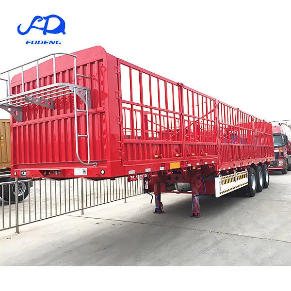 2 3 4 axles fence trailer 40ft 50 tons 60 cattle livestock cargo semi truck for