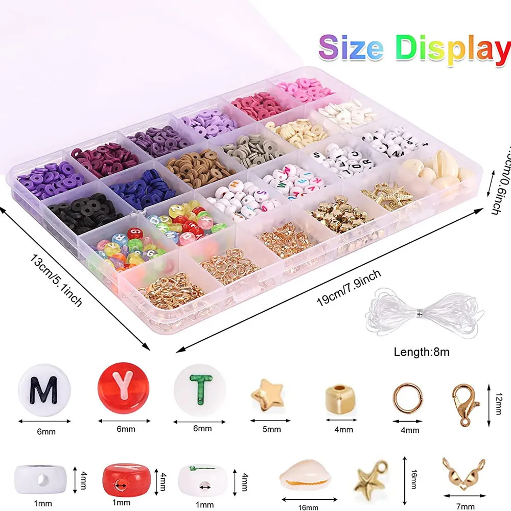 Hot Sale Products 5000 Beads Clay Alphabet Beads Jewelry Handmade DIY Accessories Set Polymer Clay Bracelet Making Spacer Kit