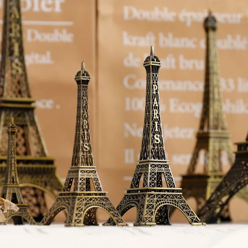 European iron crafts Paris Eiffel Tower architectural model office decoration home metal ornaments