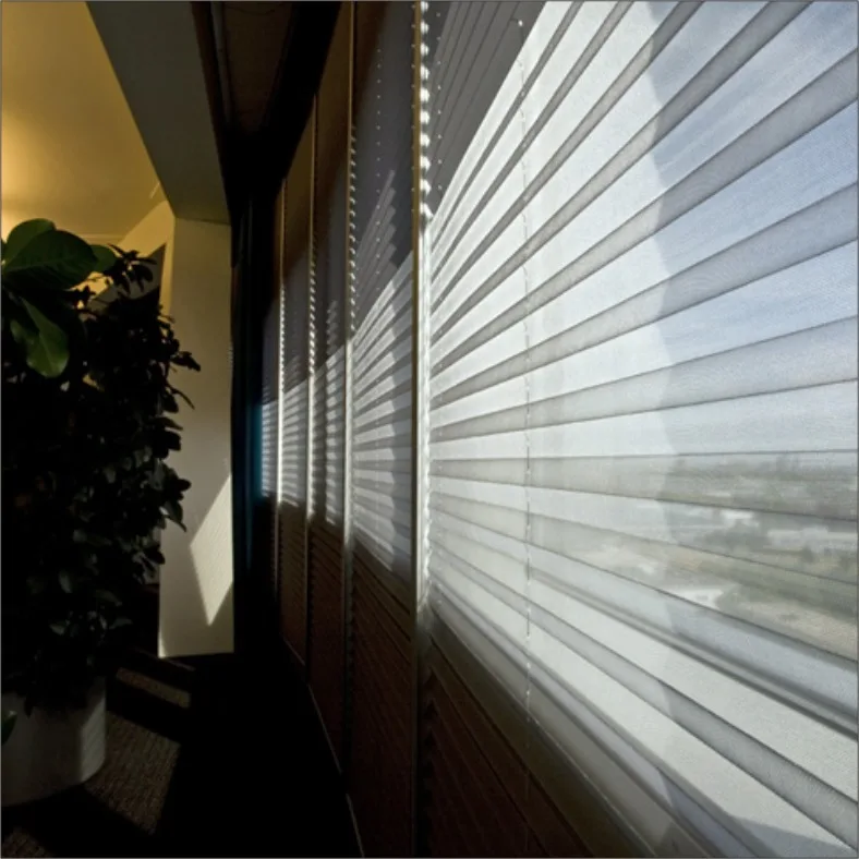 MayLianUP PET Polyester Manual Install Fix Control cordless adhesive fashion cut able rope spring system cheap window curtains