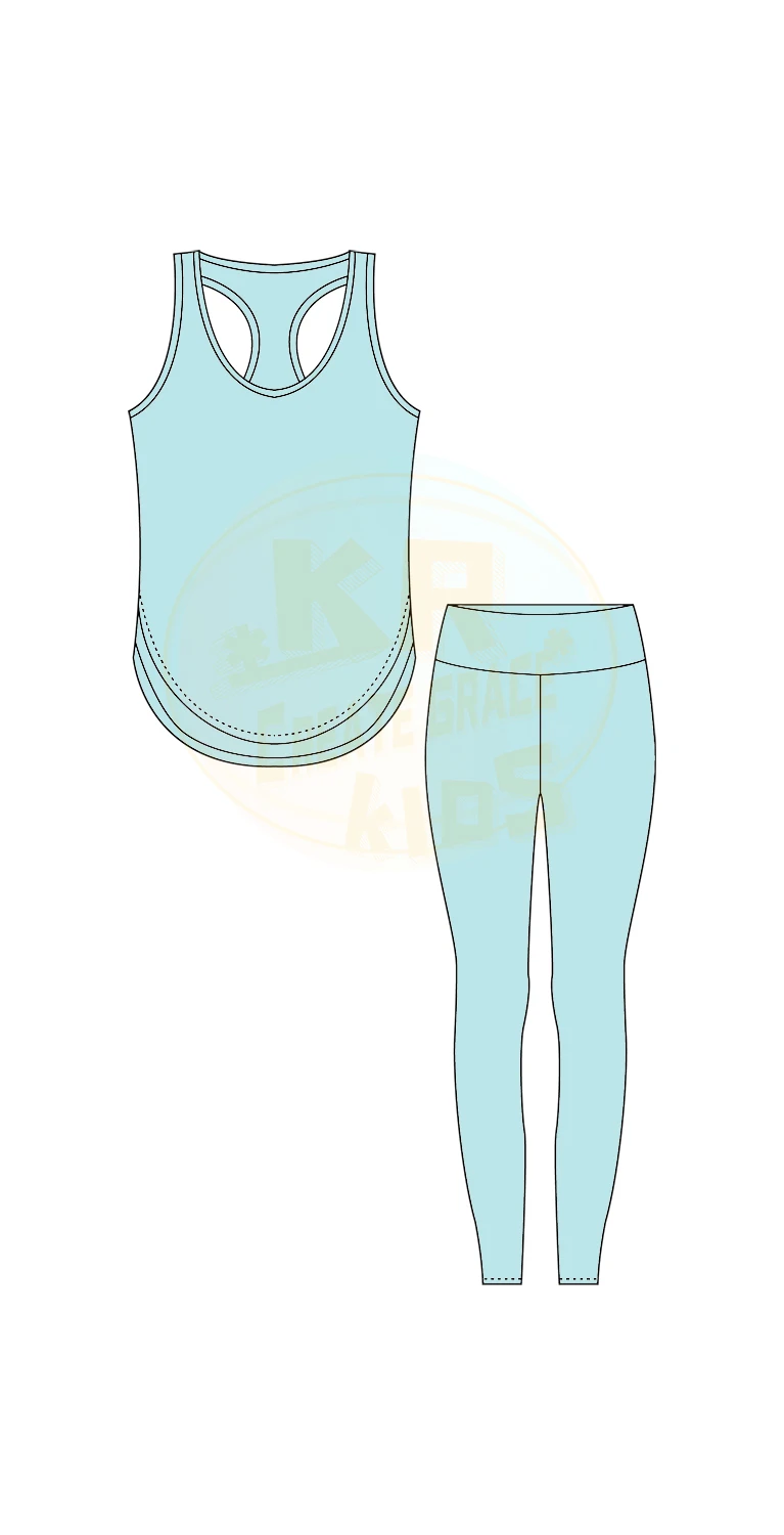New Fashion Custom Logo Girl Yoga Wear Kids Fitness Running Gym Sports Sets Girls Clothes Cute Solid Vest Long Pants Sports Sets