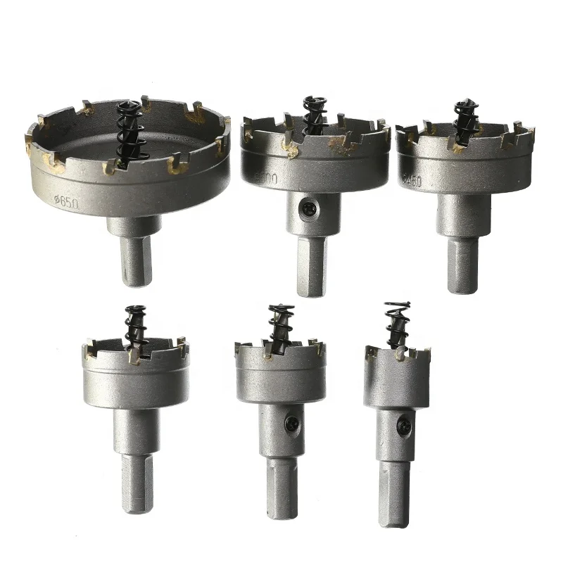 
6Pcs HSS Hole Saw Set Carbide Tip TCT Core Drill Bit Hole Saw Power Tool Accessories For Alloy Stainless Steel Cutter 